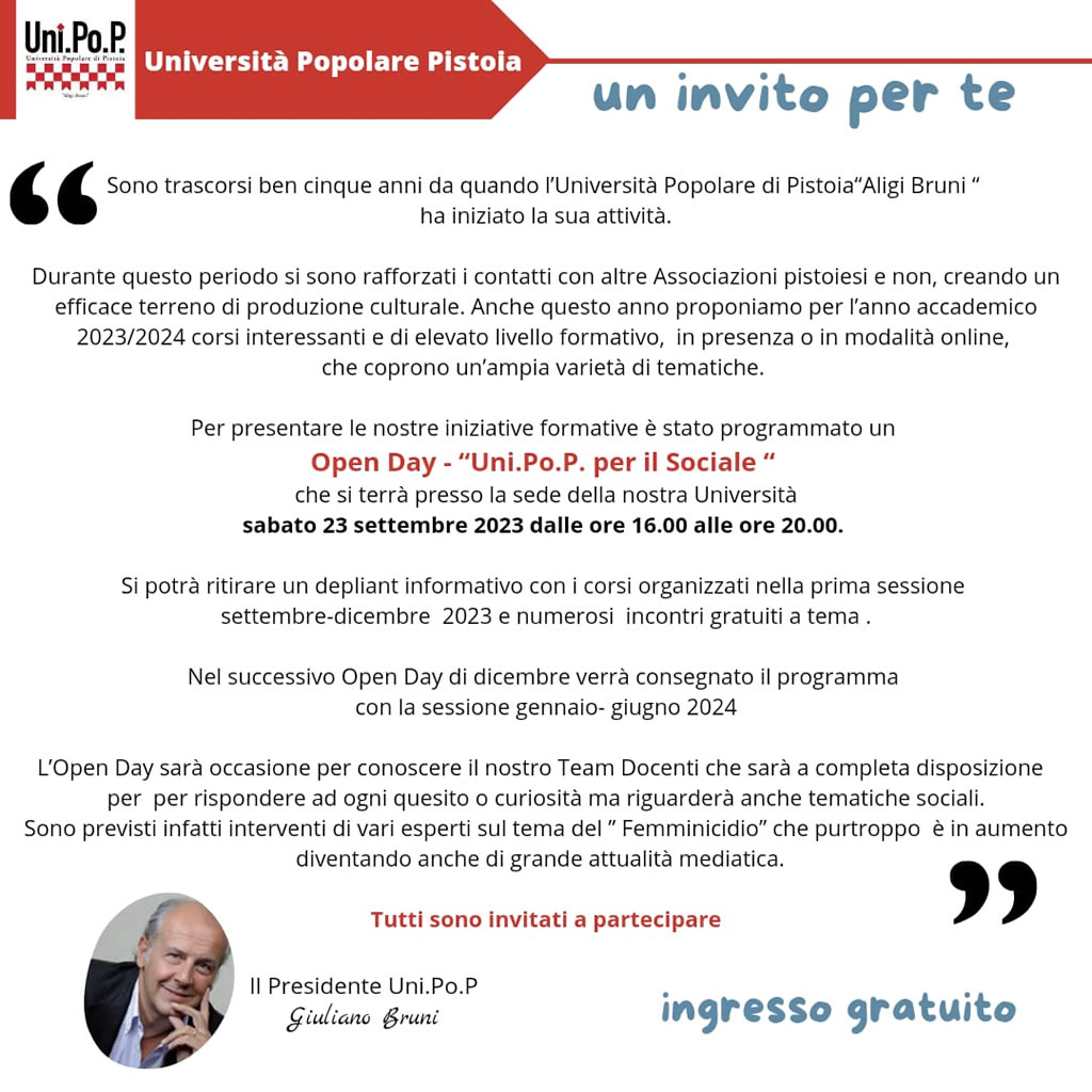 OPEN DAY “Uni.Po.P per il Sociale”